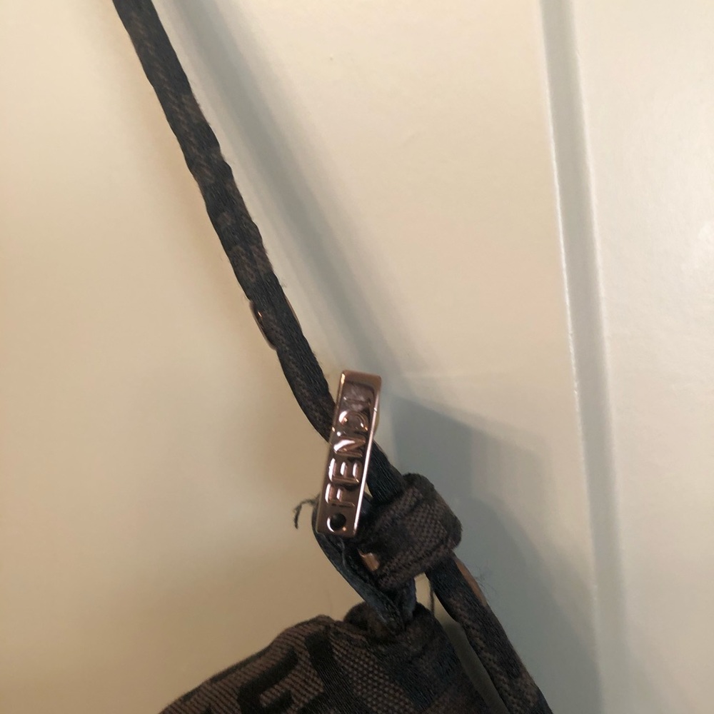 Fendi monogram shoulder bag in brown and black - Picture 3 of 8